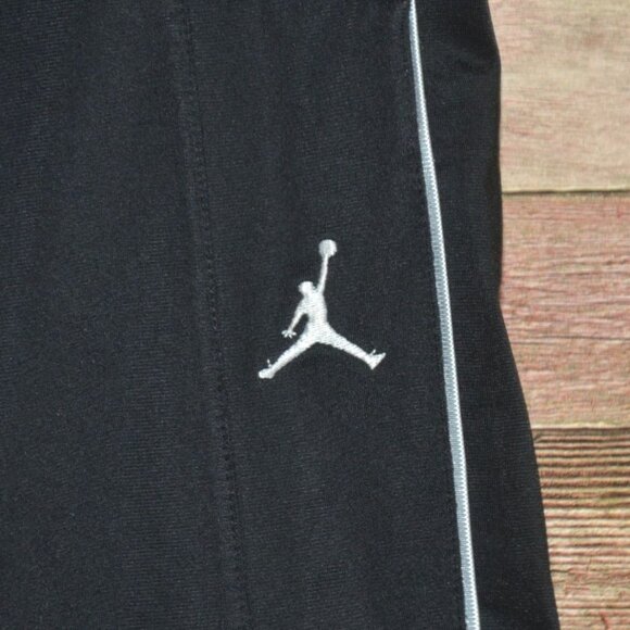 NIKE AIR JORDAN Sweatpants Black Youth Boys L 16-18 Straight Leg White Stripe - Picture 3 of 8